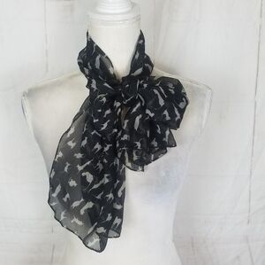 Black white cat  neck scarf